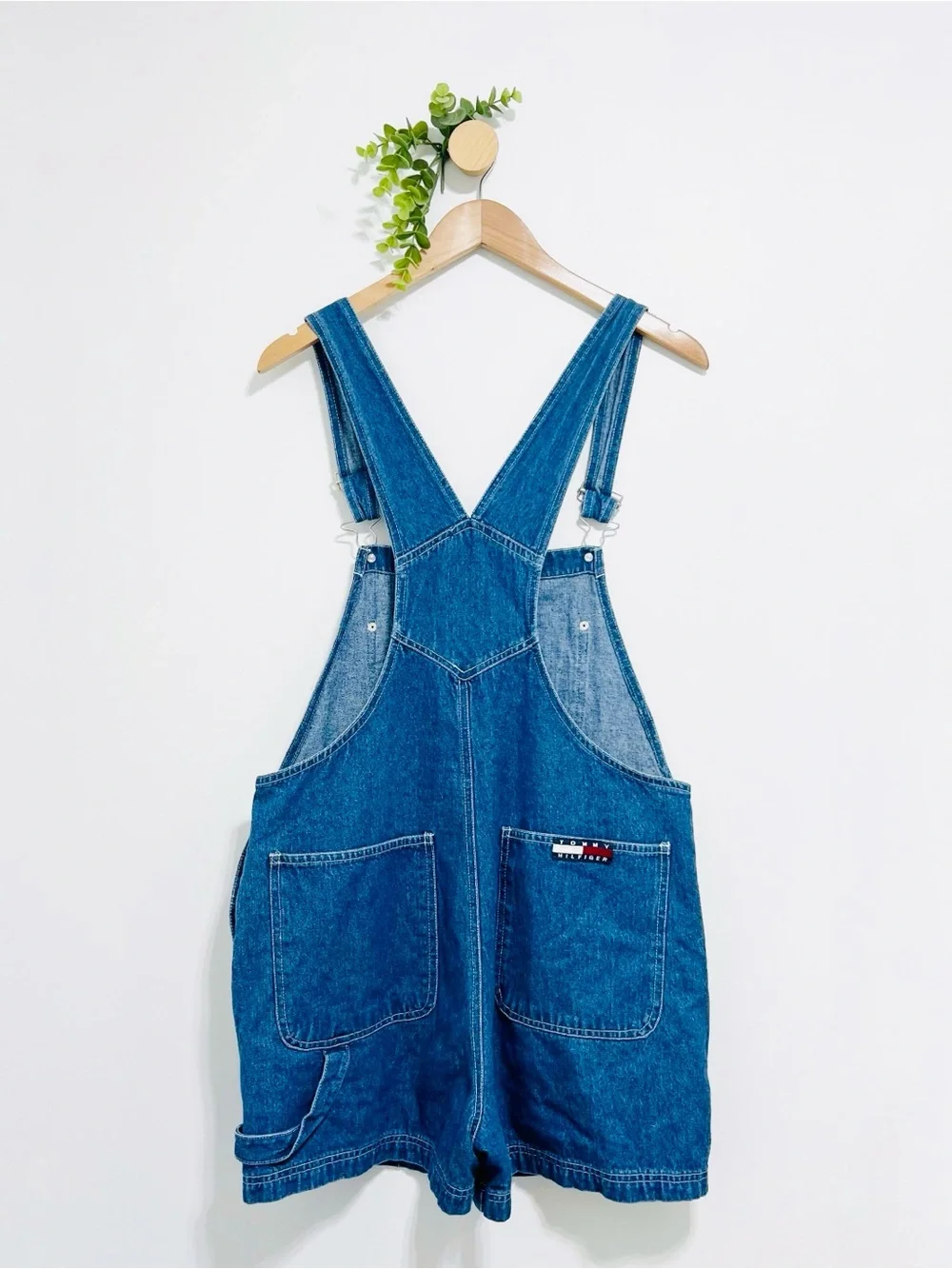 Tommy Girl Vintage Americana Denim Embroidered Logo Overalls